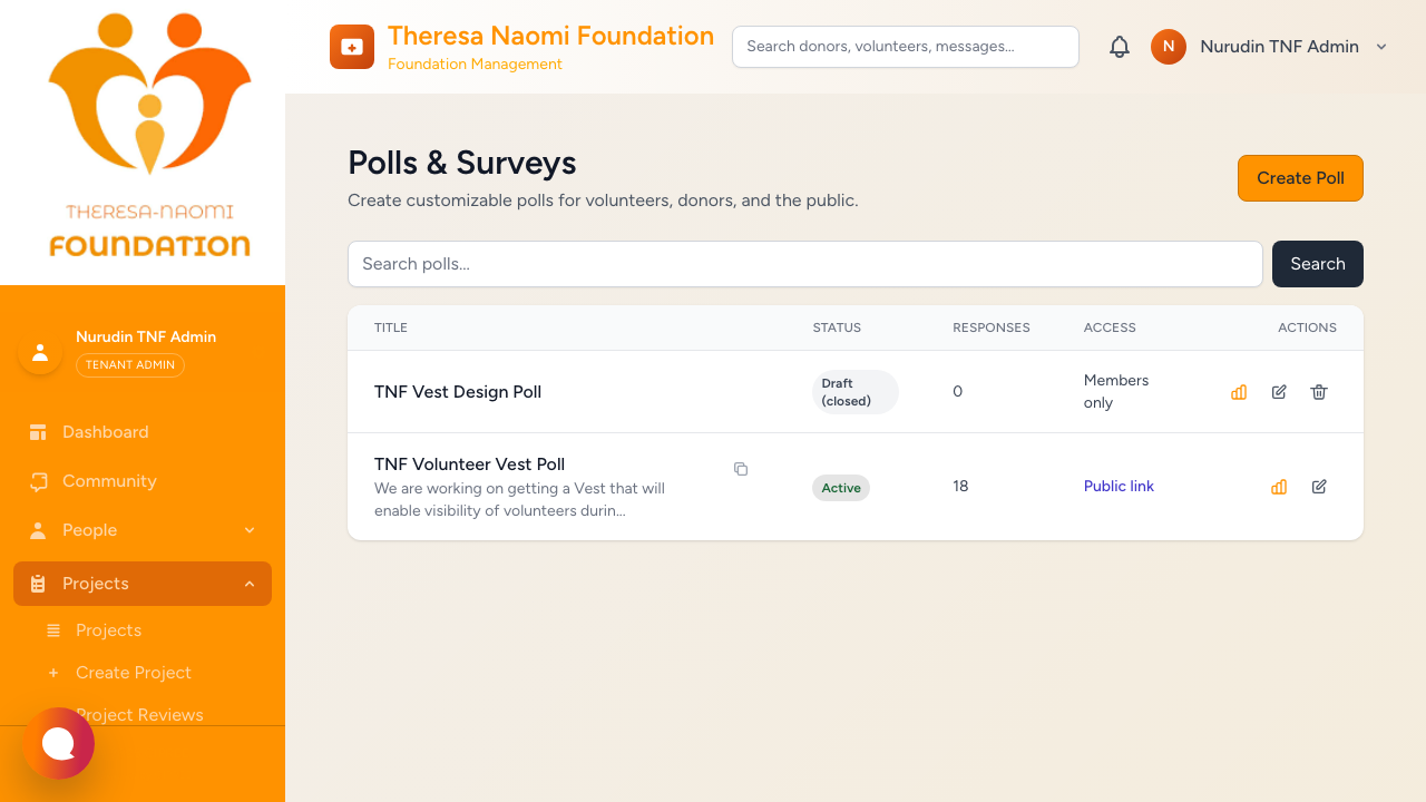 Polls screenshot